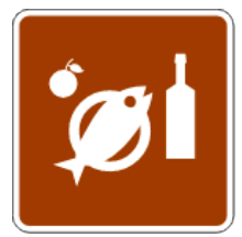 Señal de tránsito: Gastronomía típica