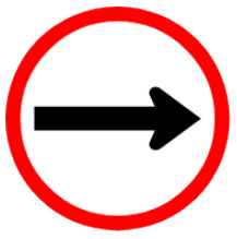 Señal de tránsito: Dirección obligada