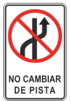 Señal de tránsito: No cambiar de pista