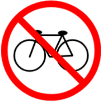 Señal de tránsito: Prohibida circulación de bicicletas