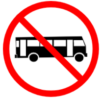 Señal de tránsito: Prohibida circulación de buses