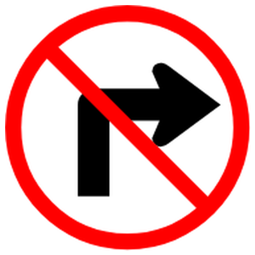 Señal de tránsito: No virar a la derecha
