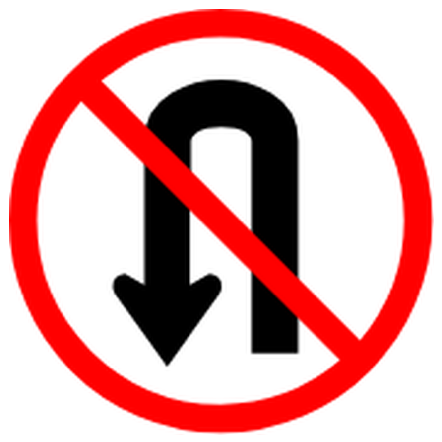 Señal de tránsito: No virar en U