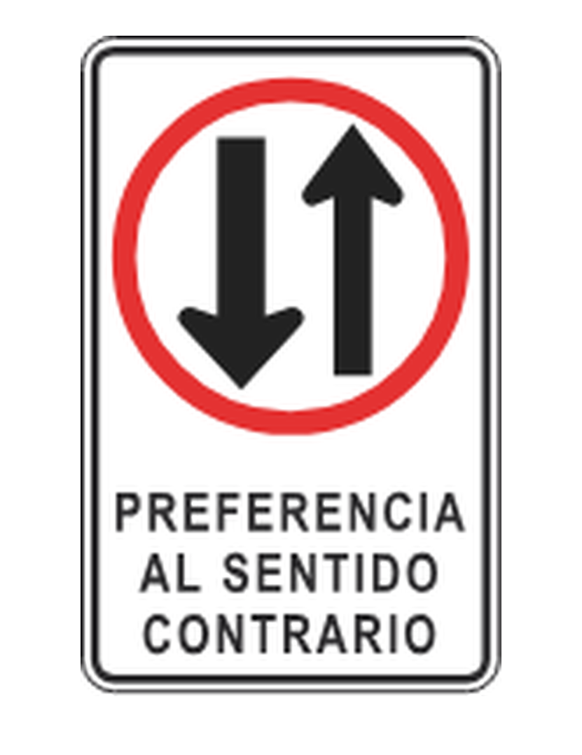 Señal de tránsito: Preferencia al sentido contrario