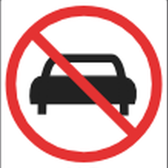 Señal de tránsito: Prohibida circulación de vehículos motorizados