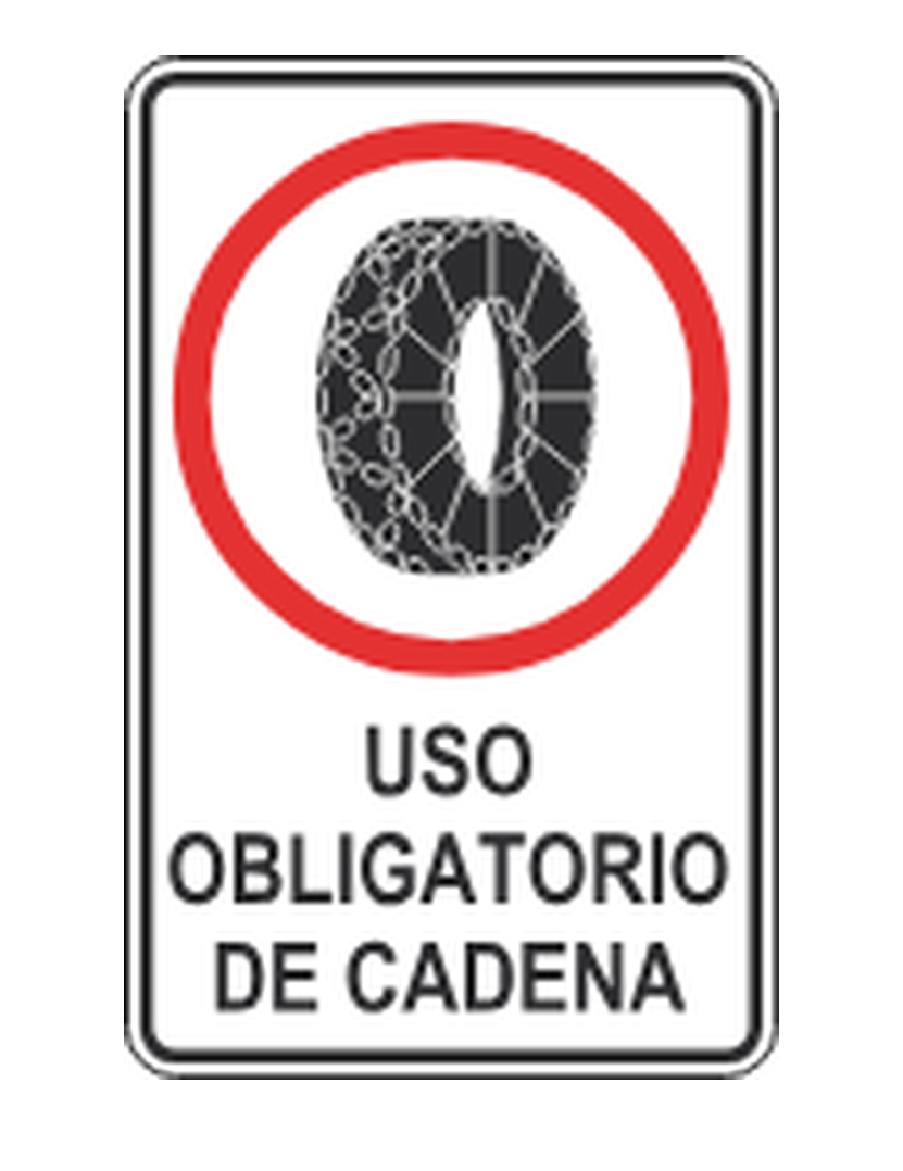 Señal de tránsito: Uso obligatorio de cadena